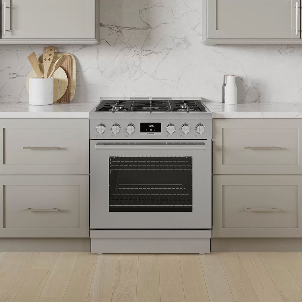 Bosch 30\" Stainless Steel Industrial-Style Range Toekick - HEZ9TK30UC