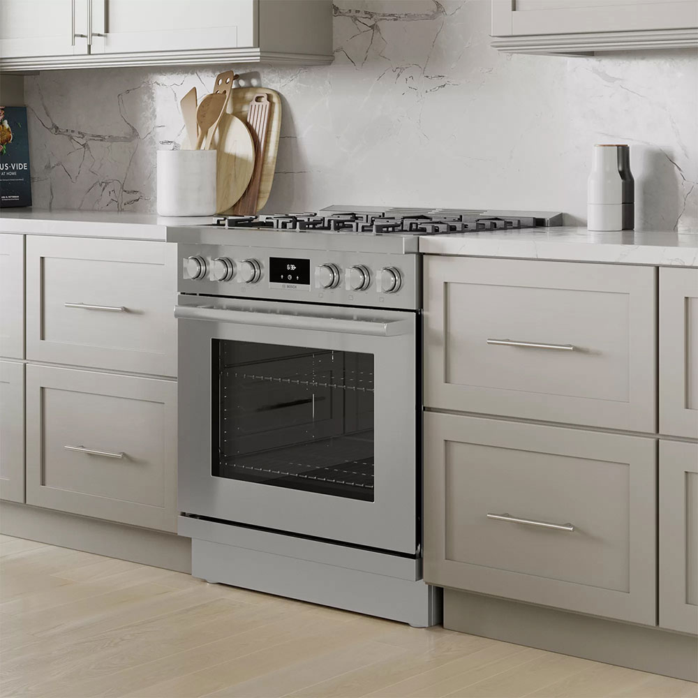 Bosch 30\" Stainless Steel Industrial-Style Range Toekick - HEZ9TK30UC