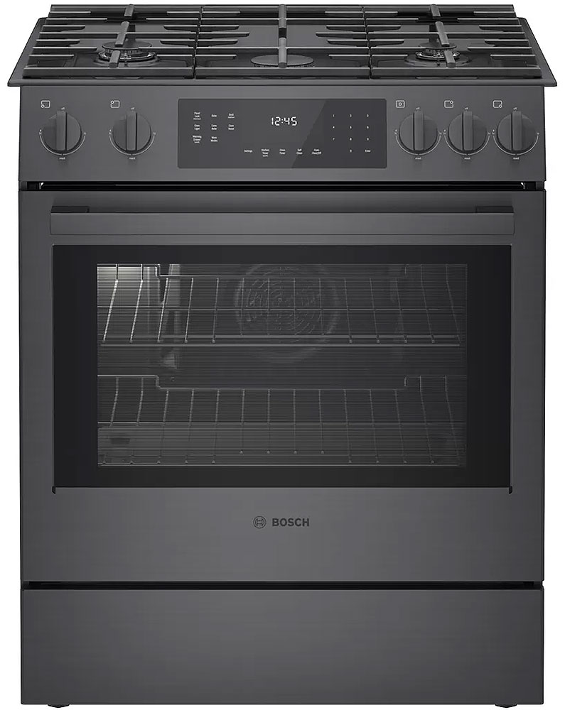 Bosch 800 Series 30 In. Black Stainless Steel Slide-In Gas Range - HGI8046UC