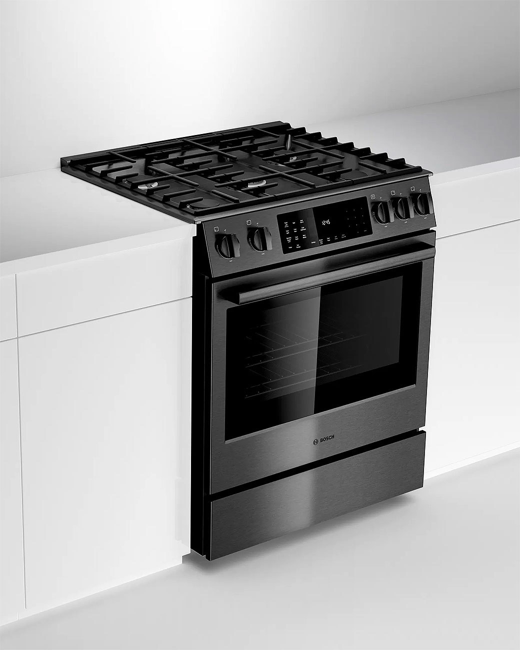 Bosch 800 Series 30 In. Black Stainless Steel Slide-In Gas Range - HGI8046UC