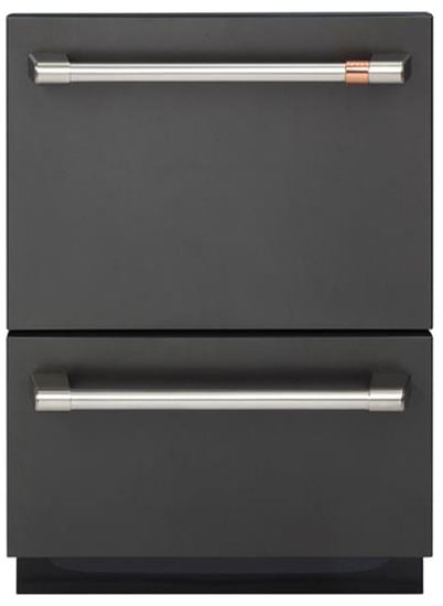 Cafe 24\" Matte Black With Brushed Stainless Dishwasher Drawer - CDD420P3TD1