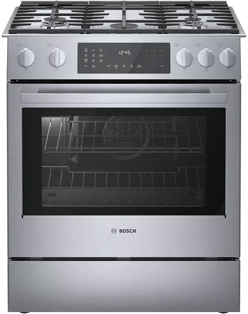 Bosch 800 Series 30 In. Stainless Steel Dual Fuel Slide-In Range - HDI8056U