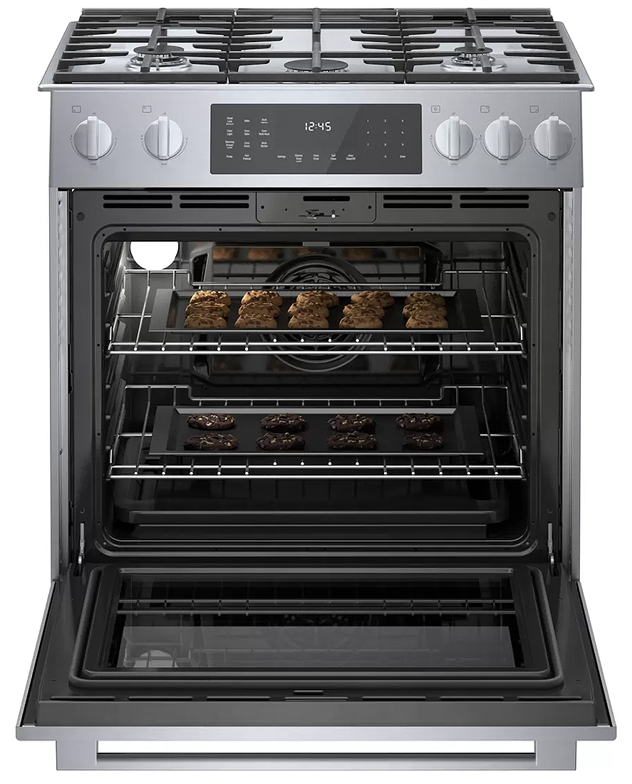Bosch 800 Series 30 In. Stainless Steel Dual Fuel Slide-In Range - HDI8056U