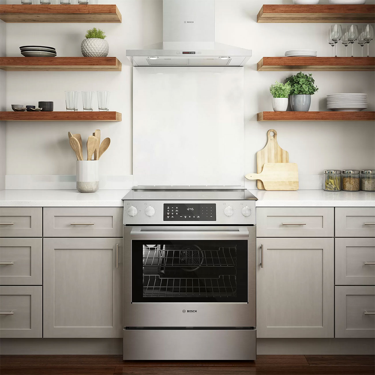 Bosch 800 Series 30 In. Stainless Steel Electric Slide-In Range - HEI8056U