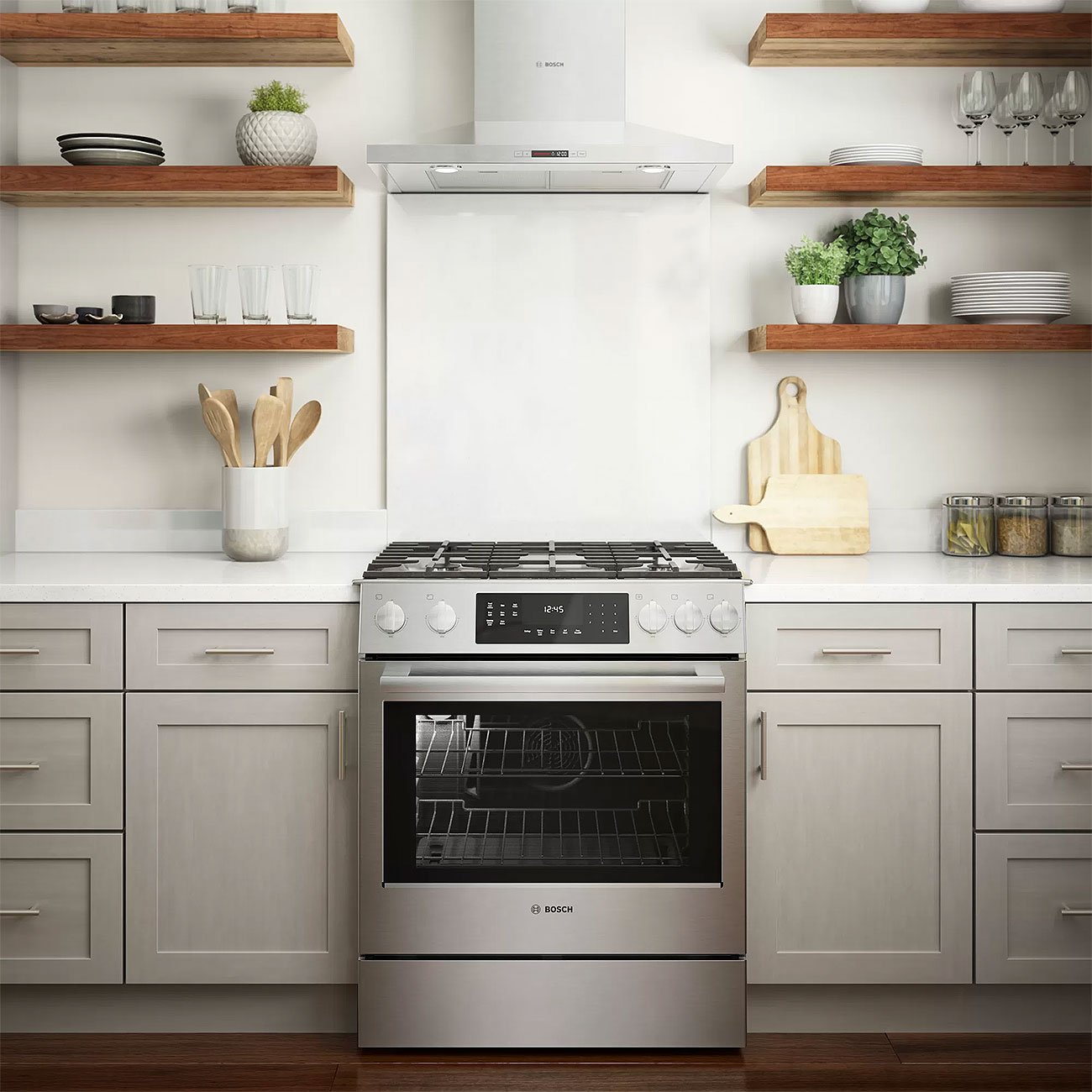 Bosch 800 Series 30 In. Stainless Steel Gas Slide-In Range - HGI8056UC
