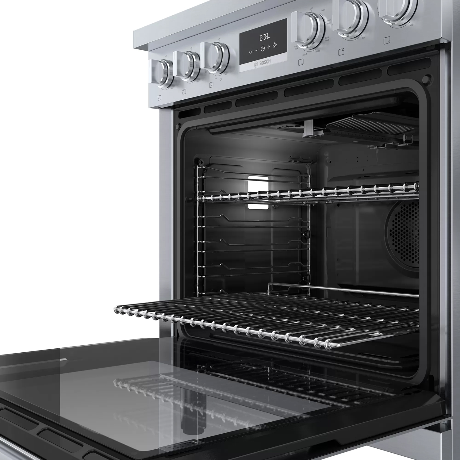 Bosch 800 Series 30 In. Stainless Steel Industrial-Style Dual Fuel Range - HDS8055U