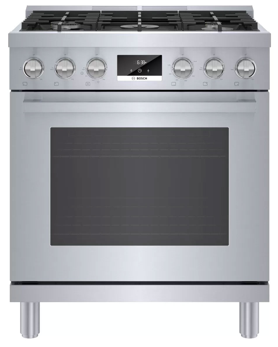 Bosch 800 Series 30 In. Stainless Steel Industrial-Style Gas Range - HGS8055UC
