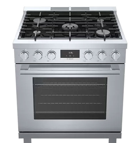 Bosch 800 Series 30 In. Stainless Steel Industrial-Style Gas Range - HGS8055UC
