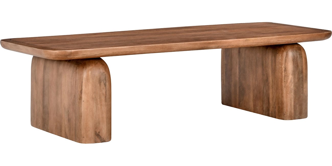 Classic Home Chloe Rectangle Coffee Table 68\" Solid Wood in Hickory Brown - CH-51011789