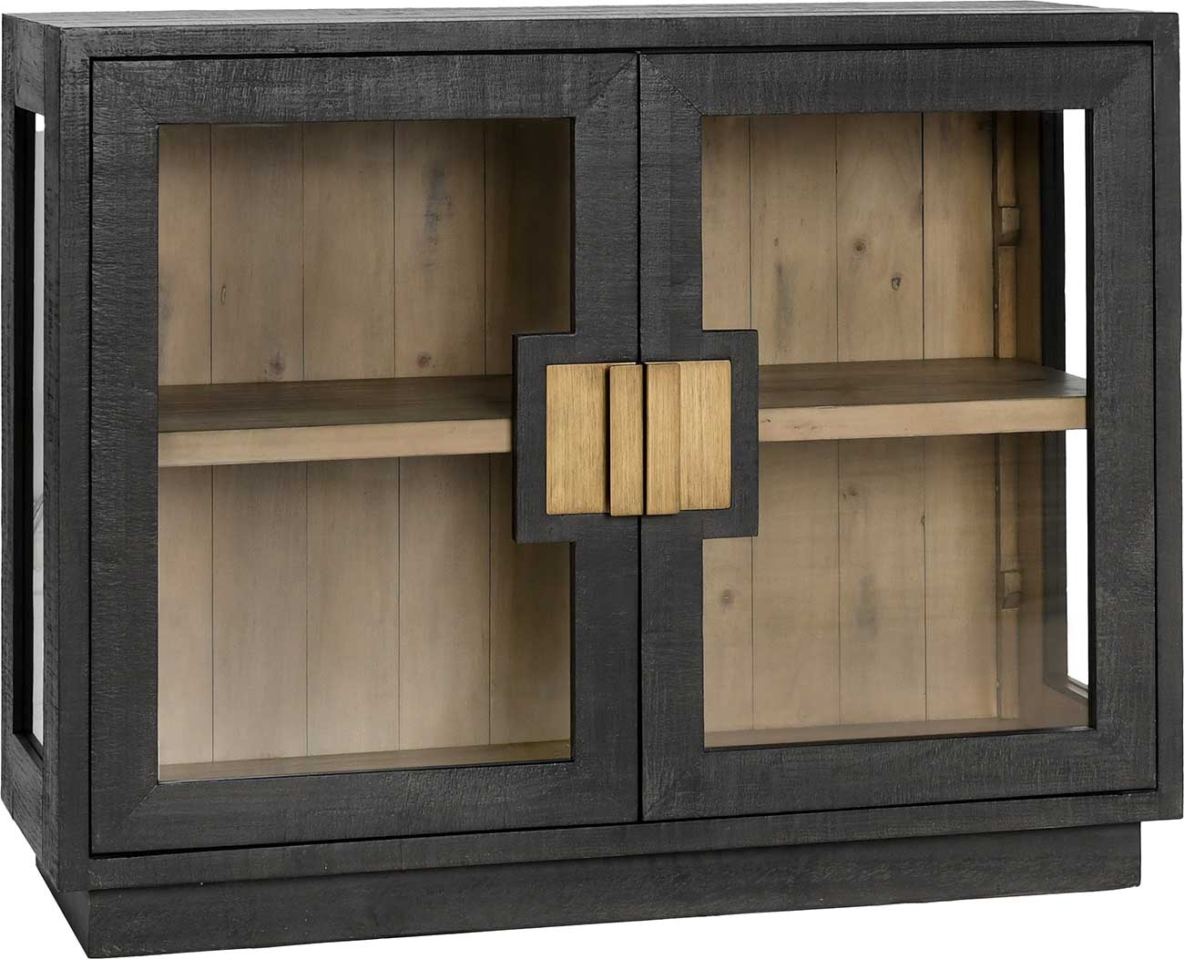 Classic Home Larson Cabinet Solid Wood with 2 Doors in Carbon Black - CH-52004144