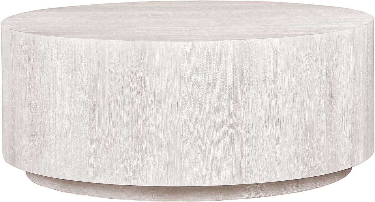 Classic Home Layne Round Coffee Table 42\" Solid Wood with Casters in Milk White - CH-51031411