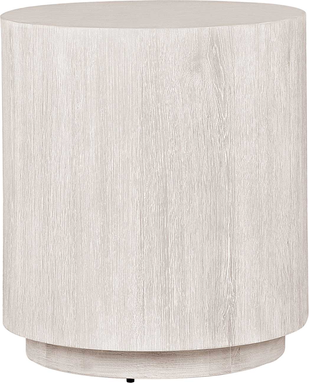 Classic Home Layne Round End Table 20\" Solid Wood in Milk White - CH-51031415