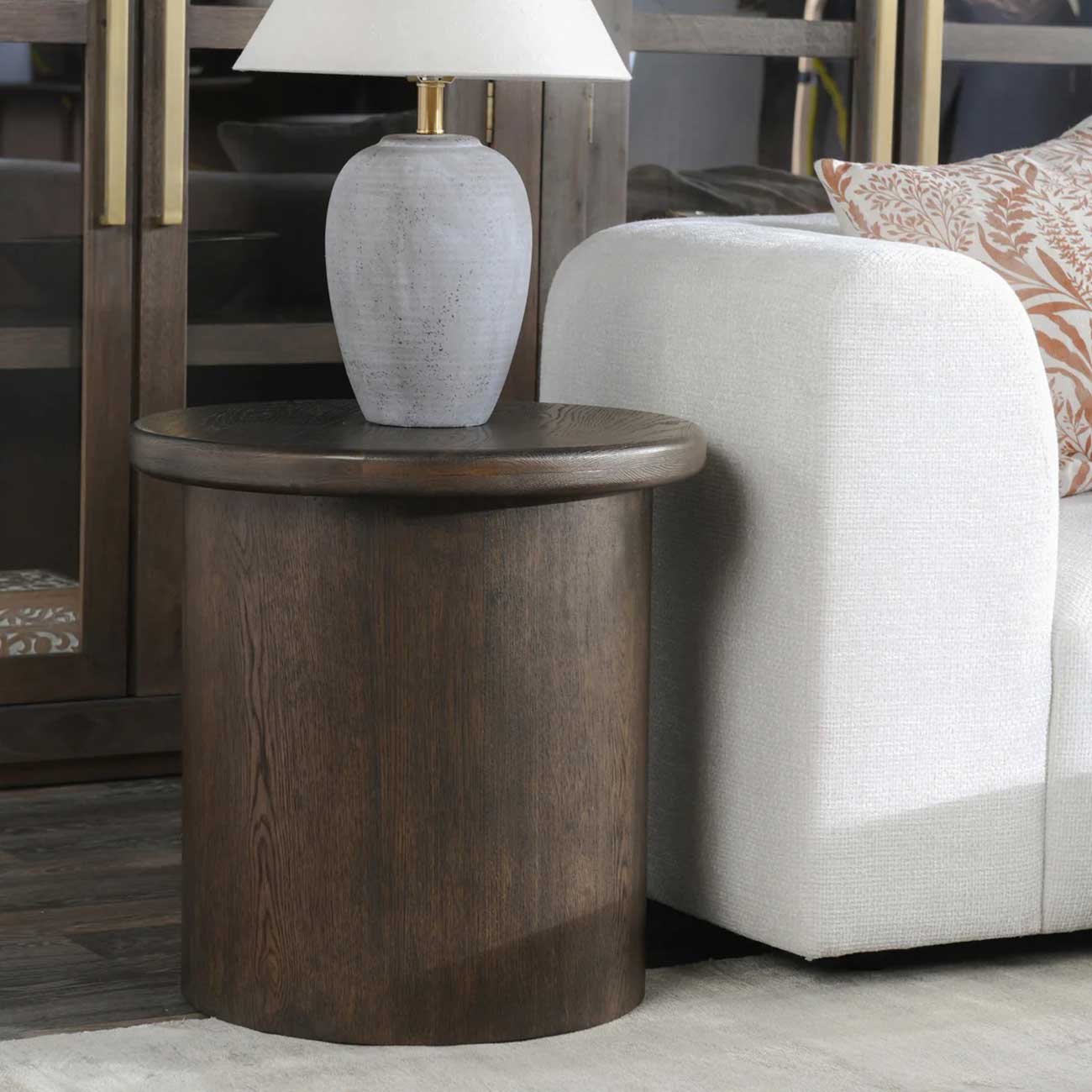 Classic Home Runa 22\" End Table Oak Veneer in Coffee Brown - CH-51031680