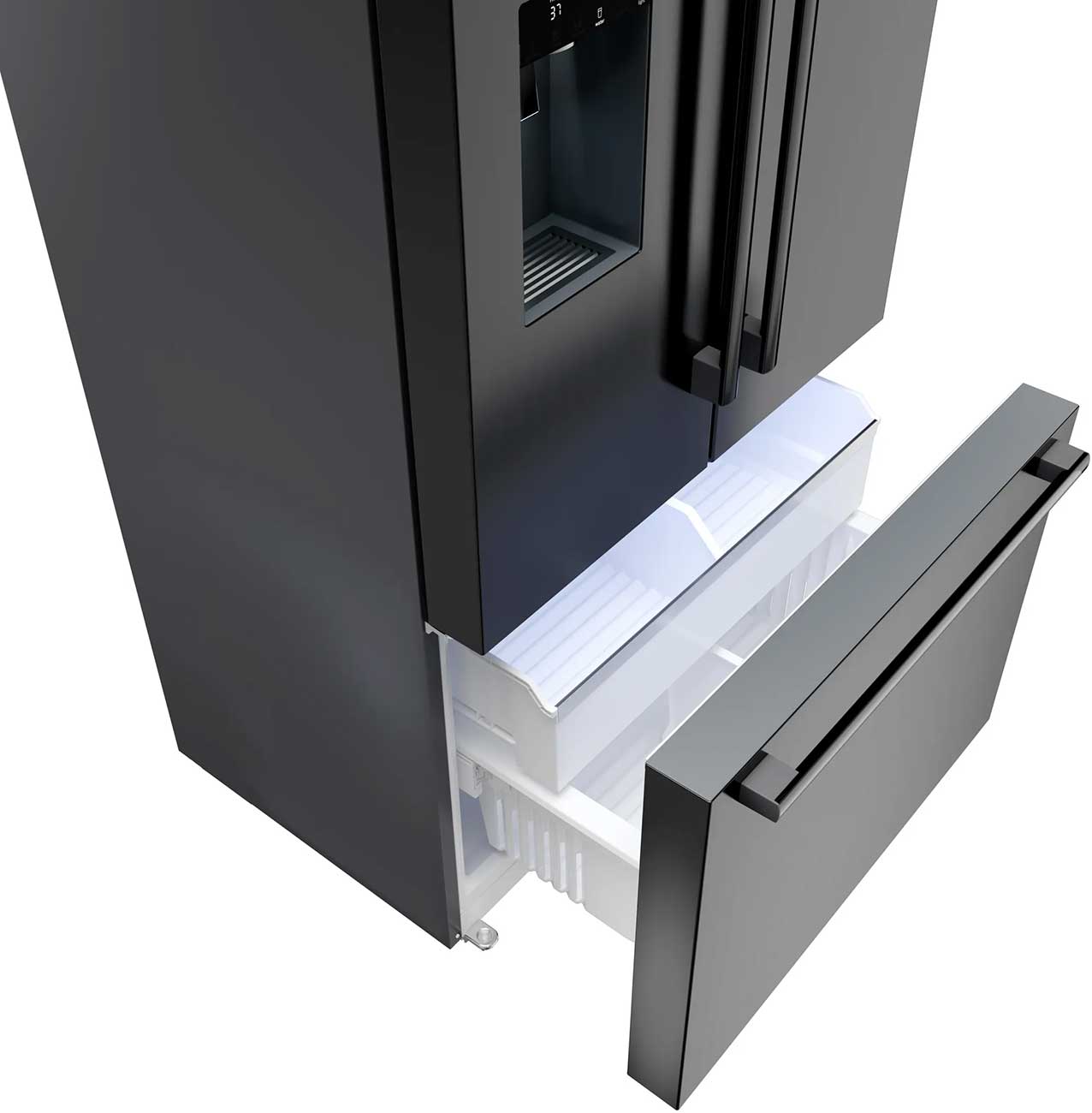 Bosch 500 Series 21.6 Cu. Ft. French Door Bottom Mount Refrigerator 36-Inch in Black Stainless Steel - B36CD52SNB
