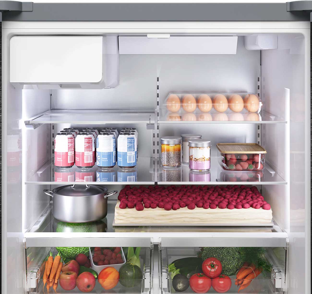 Bosch 500 Series 21.6 Cu. Ft. French Door Bottom Mount Refrigerator 36-Inch in Black Stainless Steel - B36CD52SNB