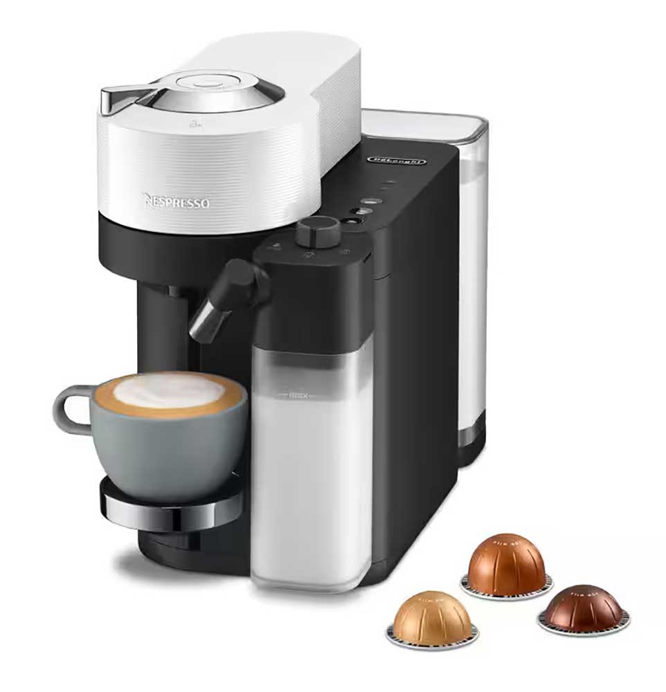 DeLonghi Nespresso Vertuo Lattissima Coffee & Espresso Machine in White - ENV300W
