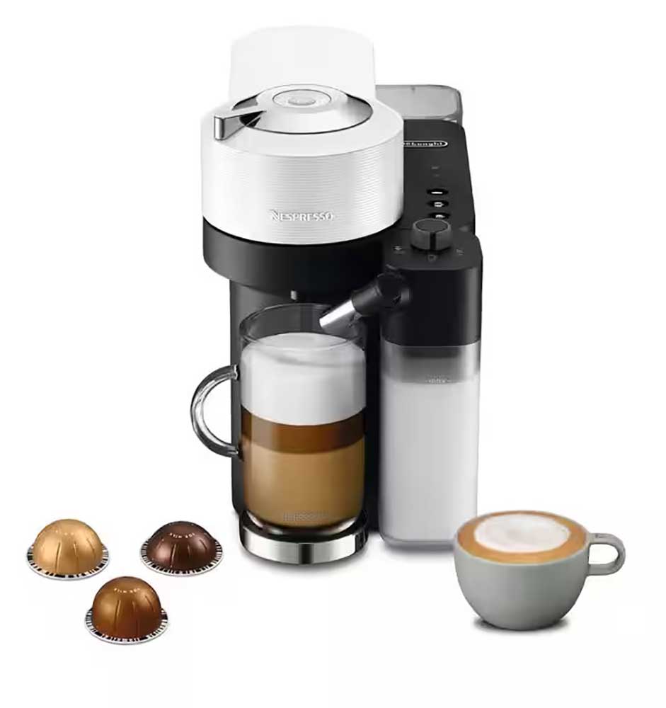 DeLonghi Nespresso Vertuo Lattissima Coffee & Espresso Machine in White - ENV300W