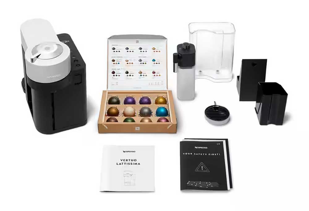DeLonghi Nespresso Vertuo Lattissima Coffee & Espresso Machine in White - ENV300W