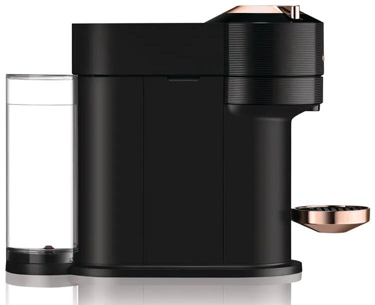 DeLonghi Nespresso Vertuo Next Black And Rose Gold Coffee And Espresso Machine With Aeroccino - ENV120BAE