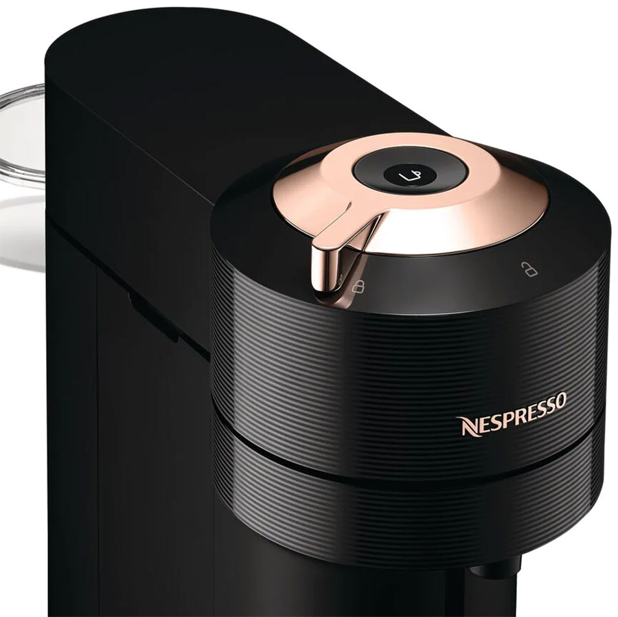 DeLonghi Nespresso Vertuo Next Black And Rose Gold Coffee And Espresso Machine With Aeroccino - ENV120BAE