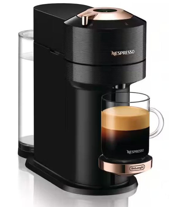 DeLonghi Nespresso Vertuo Next Coffee & Espresso Machine in Black and Rose Gold - ENV120B