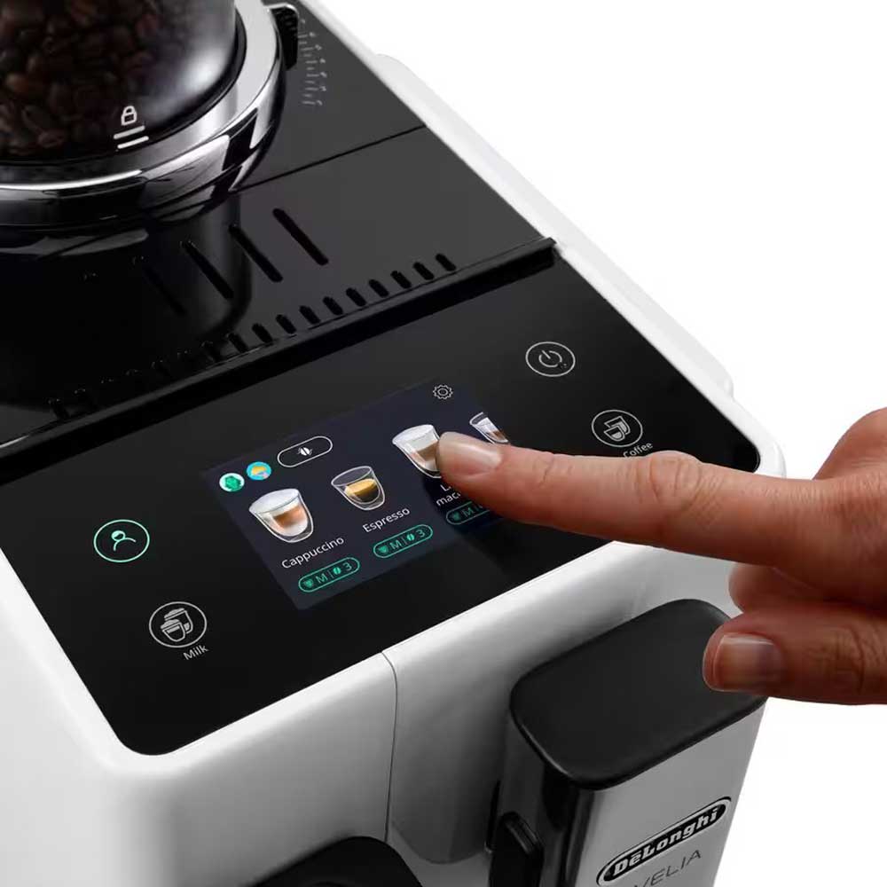 DeLonghi Rivelia Automatic Coffee Maker in Arctic White - EXAM44055W