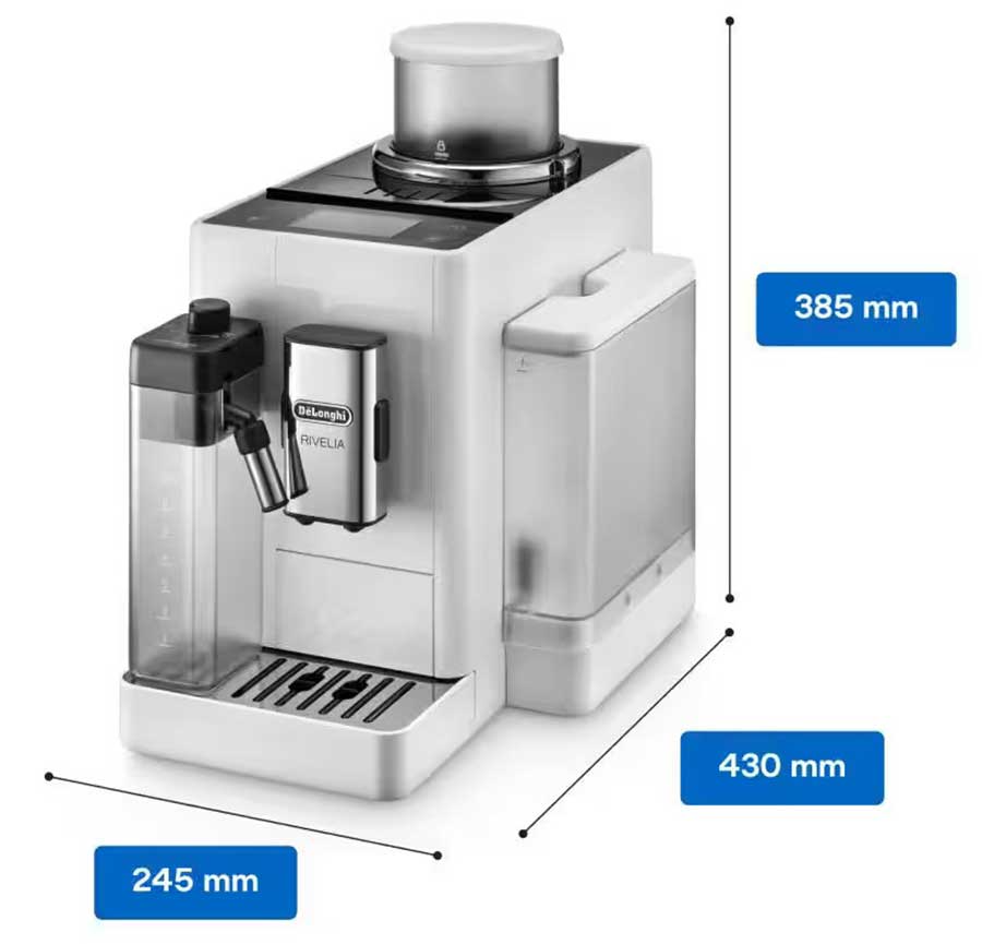 DeLonghi Rivelia Automatic Coffee Maker in Arctic White - EXAM44055W
