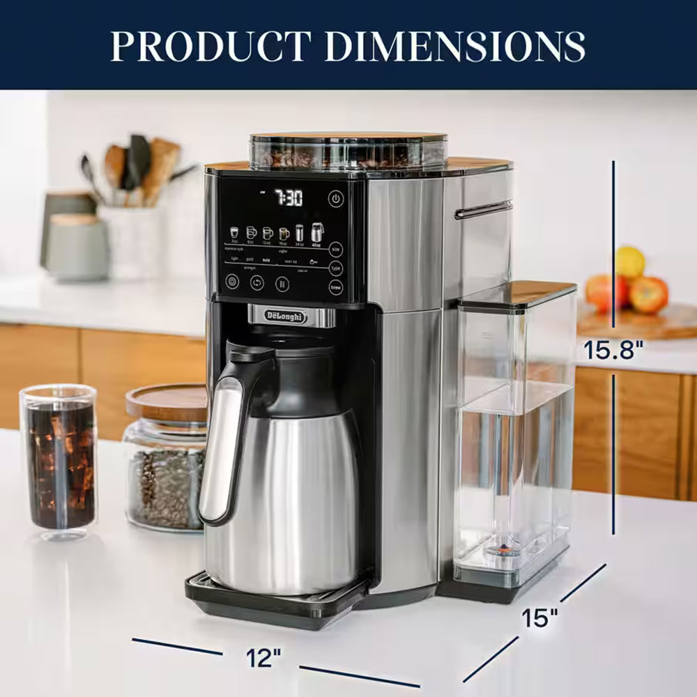 DeLonghi TrueBrew Drip Coffee Maker with Thermal Carafe in Stainless Steel - CAM51035M