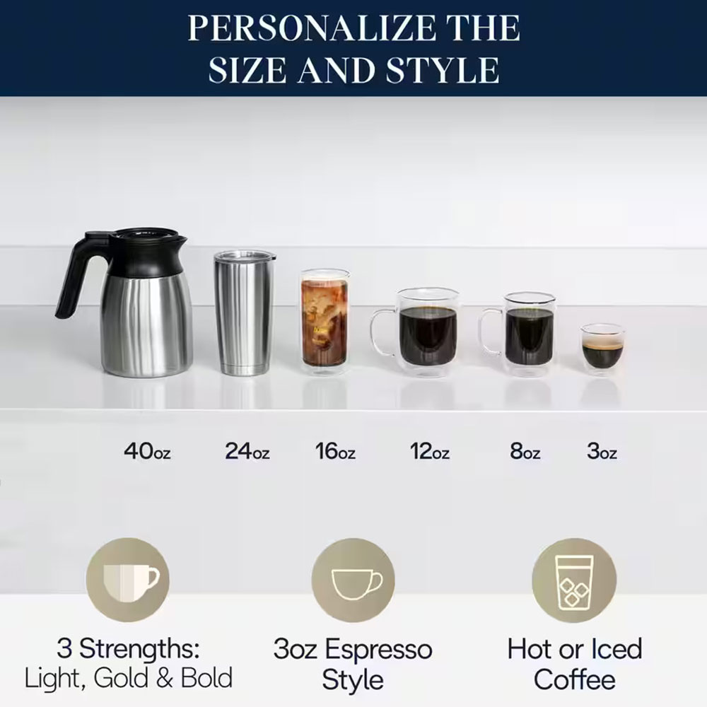 DeLonghi TrueBrew Drip Coffee Maker with Thermal Carafe in Stainless Steel - CAM51035M