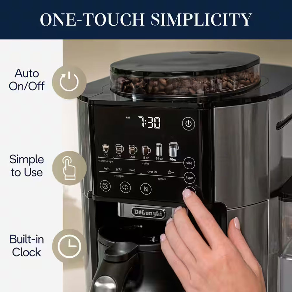 DeLonghi TrueBrew Drip Coffee Maker with Thermal Carafe in Stainless Steel - CAM51035M