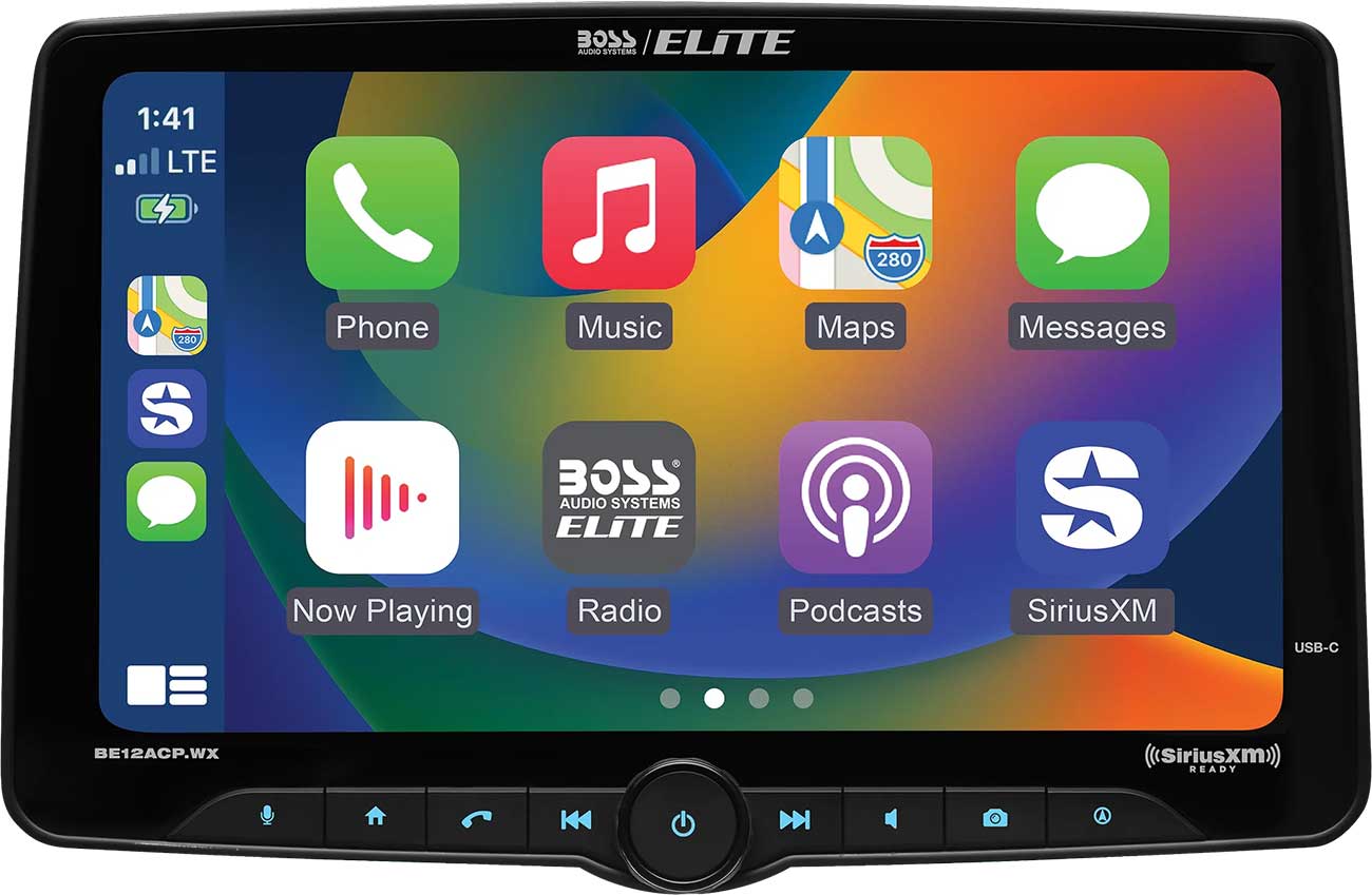 BOSS Audio Systems Elite Digital Multimedia Receiver 12-Inch Wireless Apple CarPlay and Android Auto - BE12ACP.WX