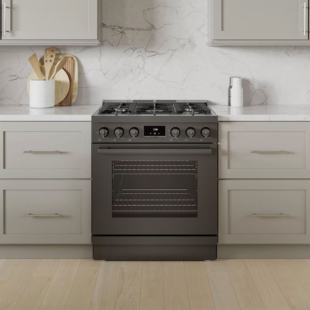 Bosch 30\" Black Stainless Steel Industrial-Style Range Toekick - HEZ8TK30UC