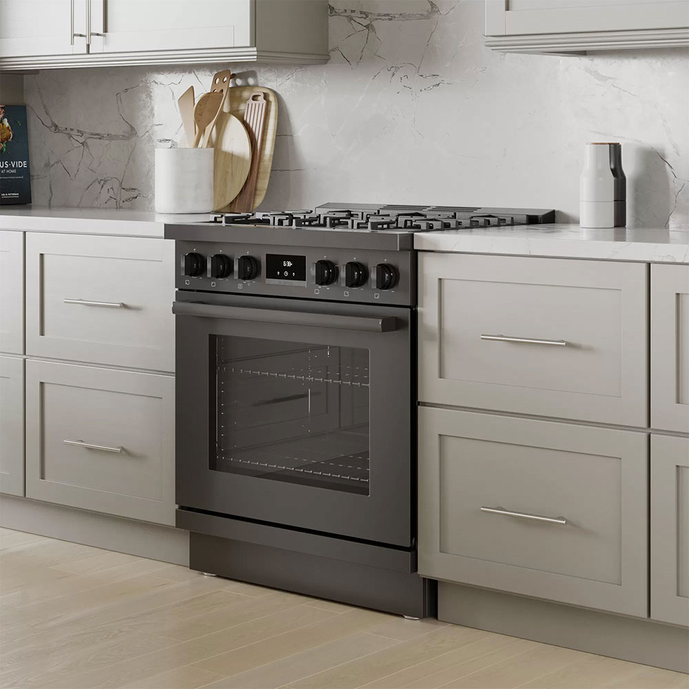 Bosch 30\" Black Stainless Steel Industrial-Style Range Toekick - HEZ8TK30UC