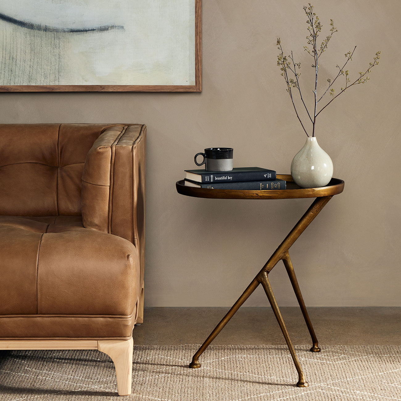 Four Hands Marlow Schmidt Accent Table In Raw Brass Finish - IMAR-112-RBS