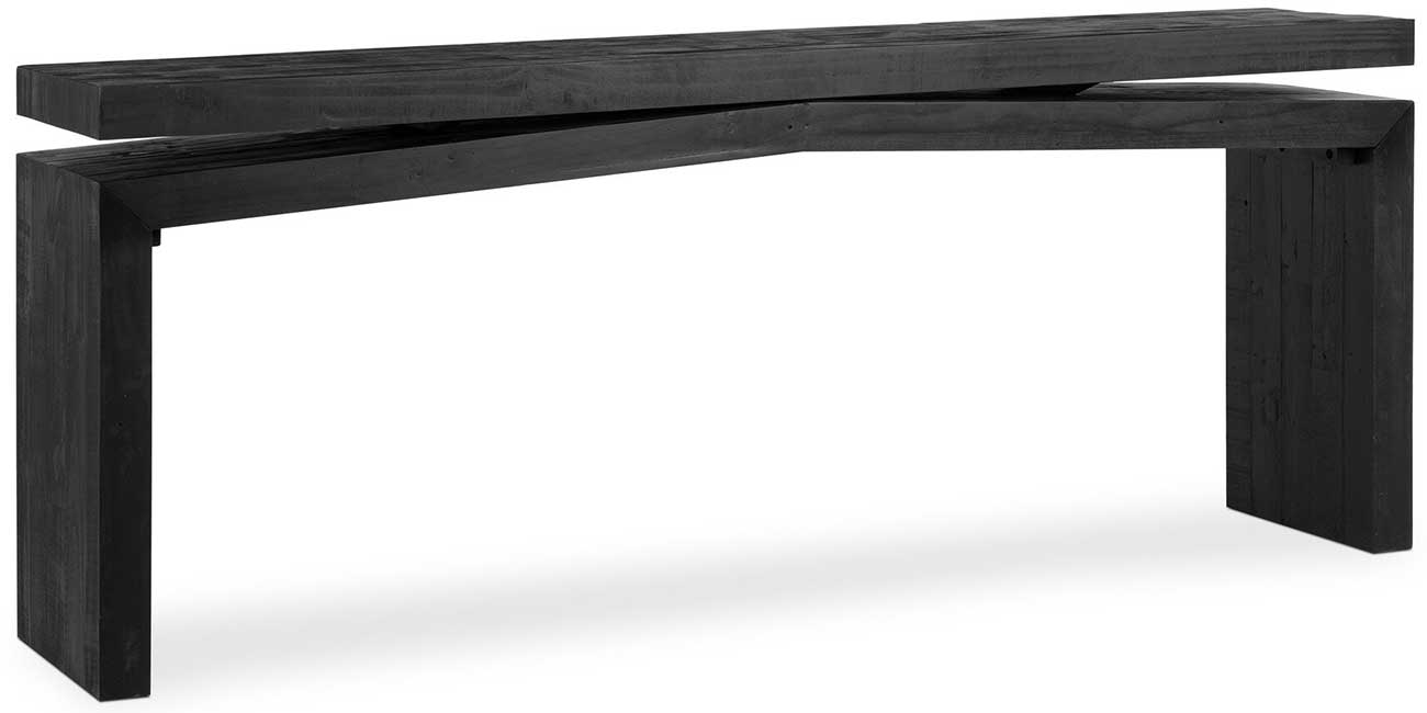 Four Hands Matthes Console Table - Size 79\" - in Aged Black Pine - 107936-009