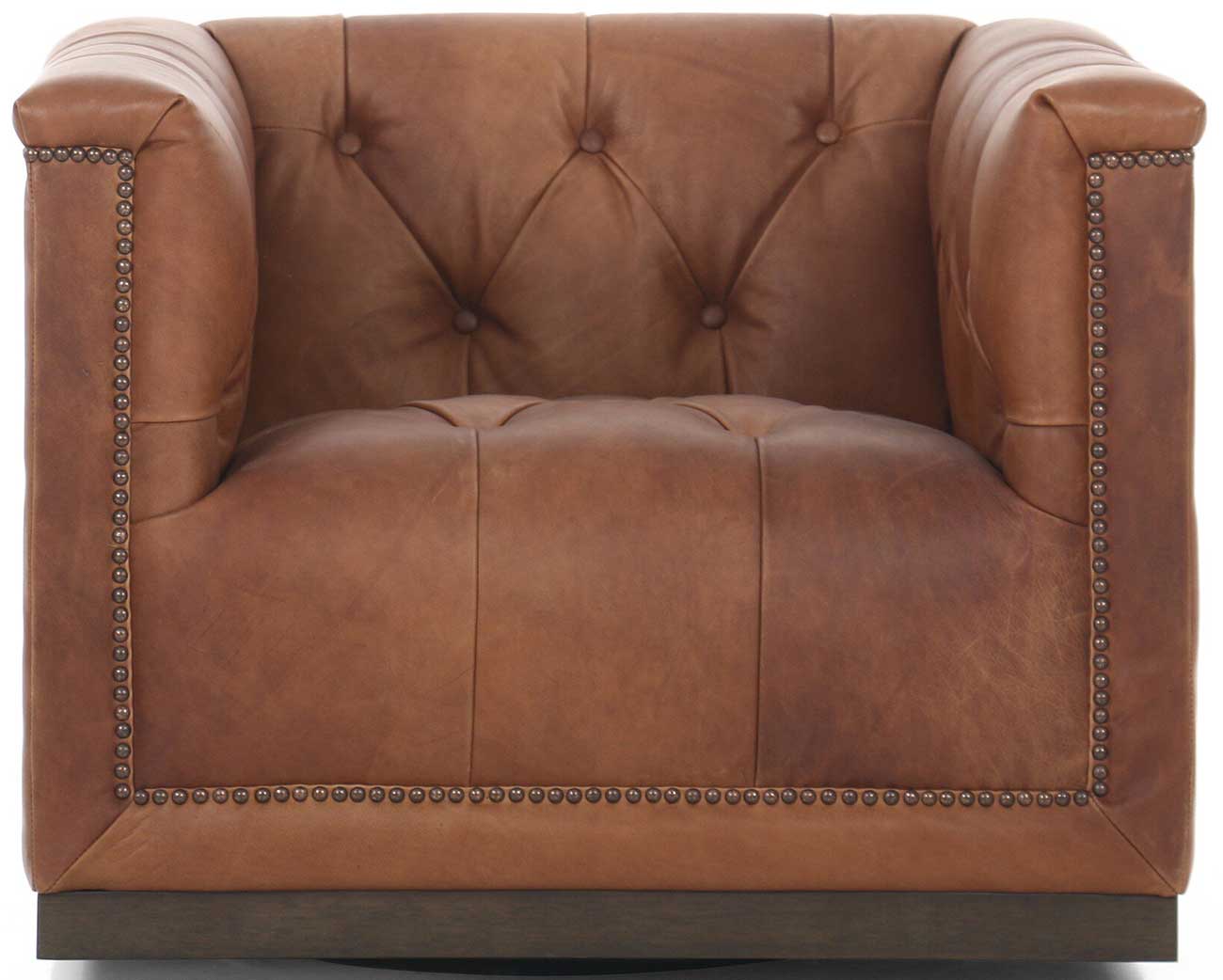 Four Hands Maxx Swivel Chair in Heirloom Sienna Leather - 106176-098