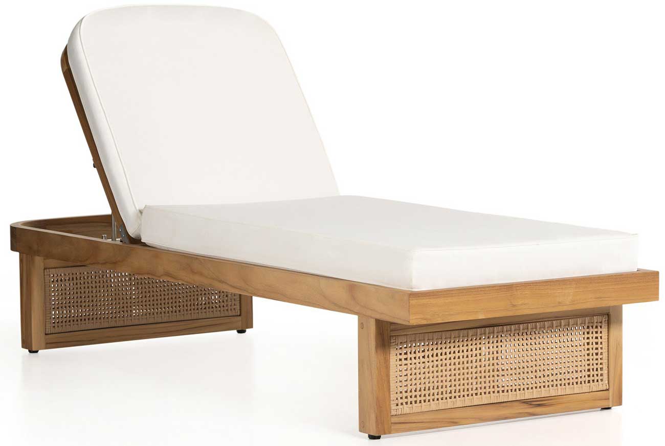 Four Hands Merit Outdoor Chaise Lounge in Venao Ivory - 229407-001