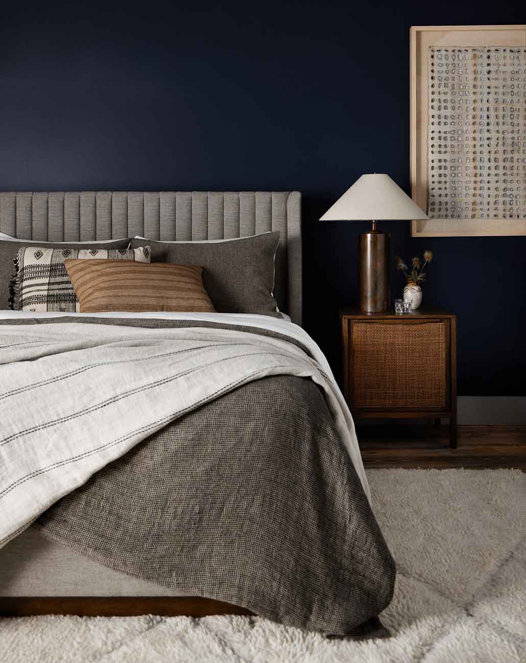 Four Hands Montgomery Bed - King - in Savile Flannel Performance Fabric - 227776-002