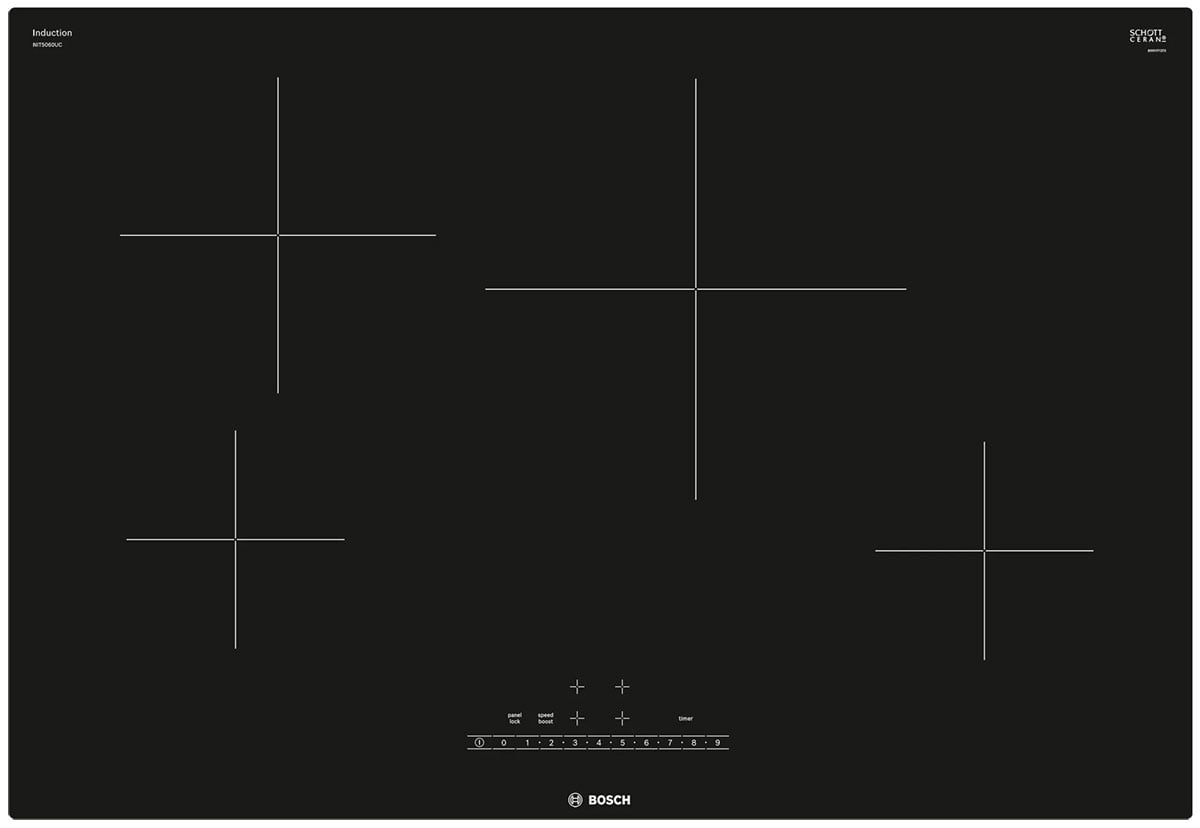 Bosch 500 Series 30\" Black Frameless Induction Cooktop - NIT5060UC
