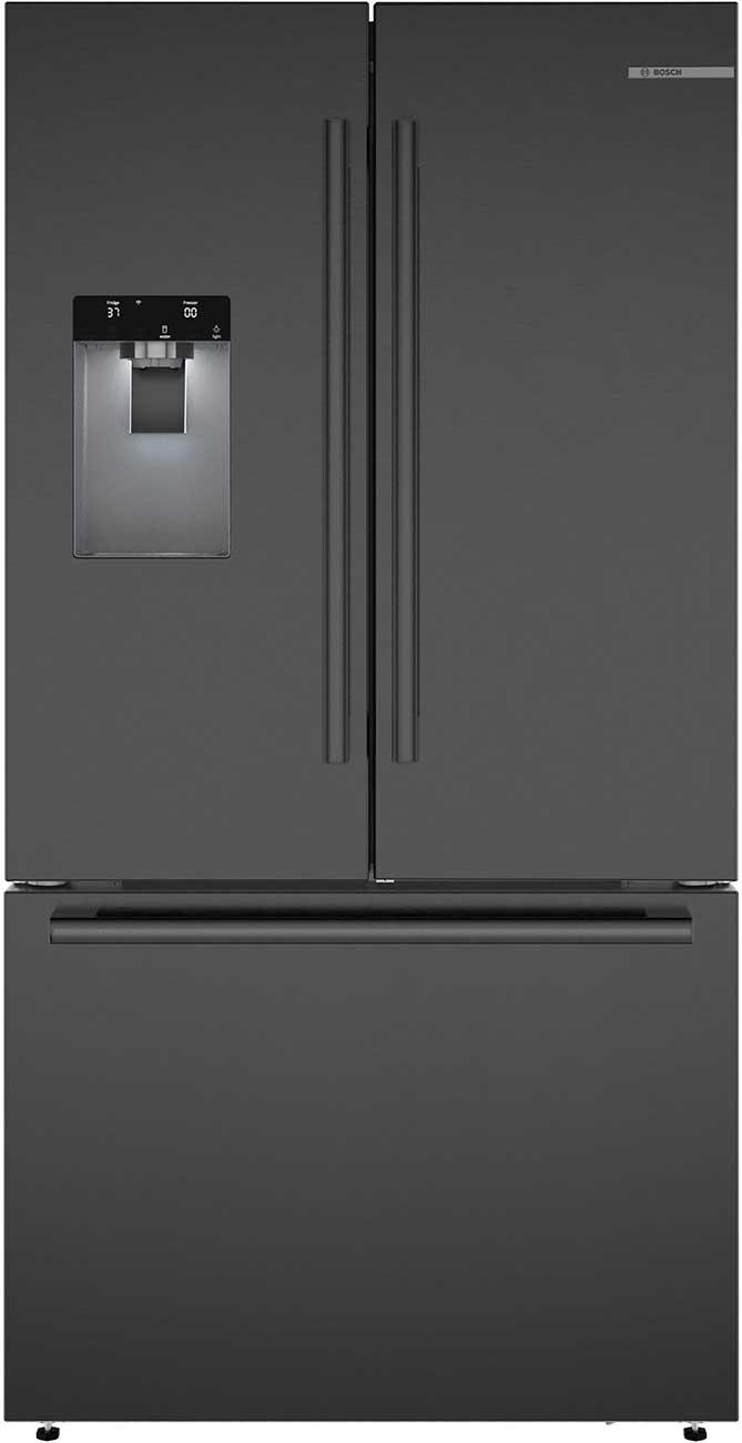 Bosch 500 Series 26 Cu. Ft. French Door Bottom Mount Refrigerator 36-Inch Wide in Black Stainless Steel - B36FD52SNB