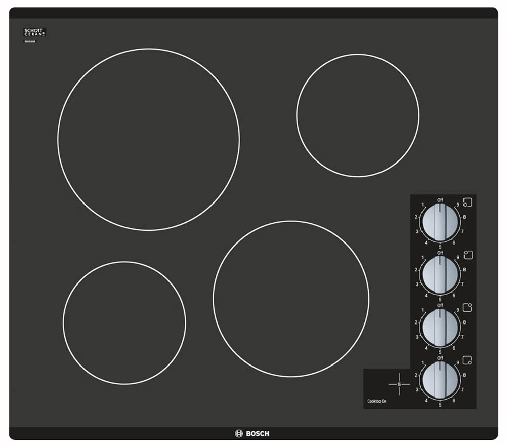 Bosch 500 Series 24\" Black Frameless Electric Cooktop - NEM5466UC