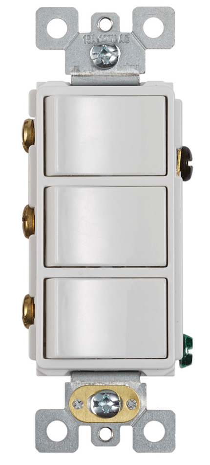 Broan White 3-Rocker Switch - P3RW
