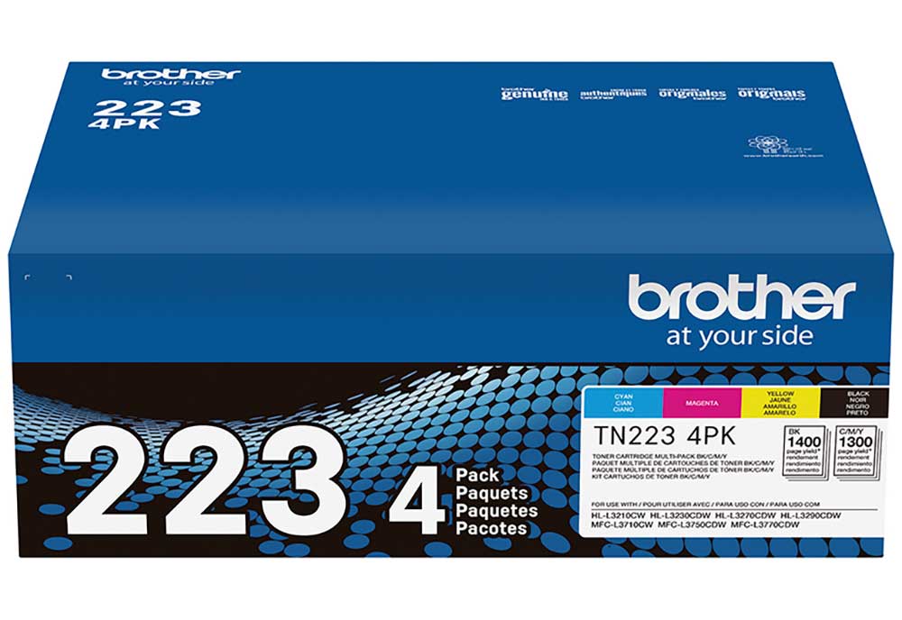 Brother 223 4-Pack (C/M/Y/BK) Standard-Yield Toner - TN2234PK