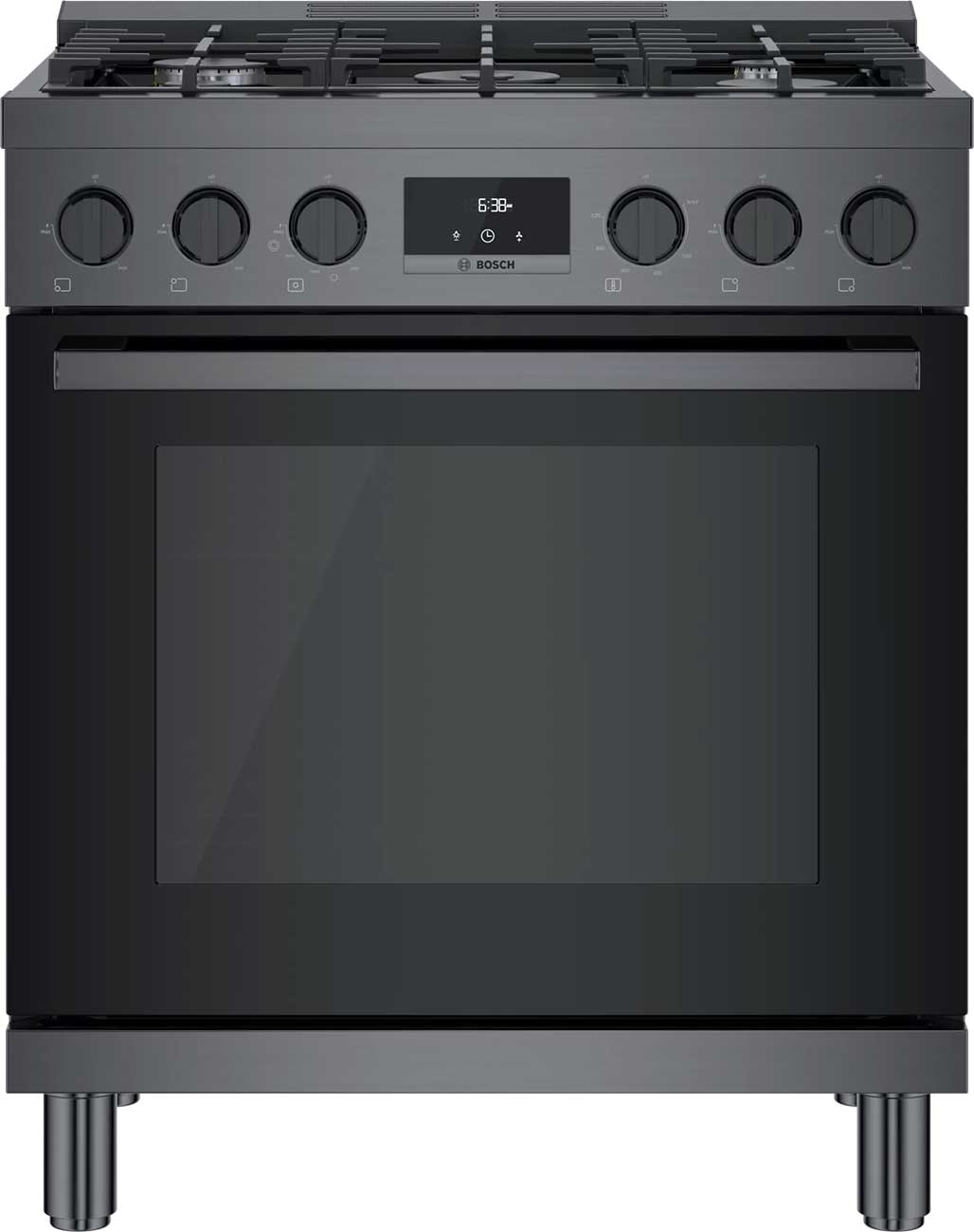 Bosch 800 Series 30 In. Black Stainless Steel Industrial-Style Gas Range - HGS8045UC